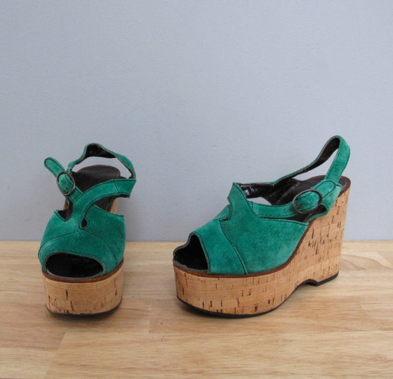 emerald green platform shoes