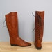 vintage brown LACE UP tall boots 7.5