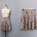 vintage GREY floral mini skirt S M