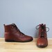vintage brown leather LACE UP short boots 8