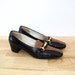 1970s vintage GUCCI low black - brown heels 6.5 - 7