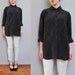 vintage black SILK shirt S M