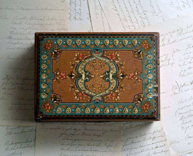Victorian Sewing Box With Contents