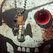 Miniature Glass Bottle Necklace - Map and Treasure/ Skull and Crossbones no. 101
