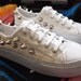 The BERNIE BRUISER// Vintage 90s White Platform Studded Chunky Sneakers, Women's Size 7