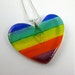 RESERVED for Khocoachanel - Rainbow Fused Glass Heart Necklace