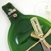 Large Bright Green Flattened Wine Bottle Tray - Recycled and Eco Friendly
