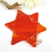 Glass Star of David Ornament - Wispy Red Fused Glass