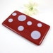 Red Polka Dot Spoon Rest - Red and White Fused Glass