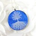 Cobalt Blue Dichroic Glass Pendant Tree of Life