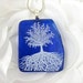 Blue Glass Tree of Life Necklace Recycled Wine Bottle Jewelry - Eco Friendly Jewelry