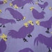 Last Piece - Purple Chickens Hand Printed Cotton Fabric