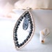 kyanite necklace black blue sterling silver wire wrapped gemstones