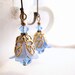 Shabby Sapphire blue filigree shabby flower earrings