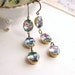 RAINBOW Earrings with vintage iris pastel Rhinestones