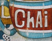 Original Artist Trading Card Art Original Art of Cup of Chai Tea ACEO Original Watercolor Small Format Art Tea Cup Art