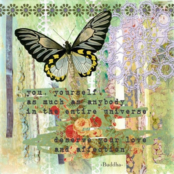 Inspirational Butterfly Collage Art Print by BethNadlerArt on Etsy
