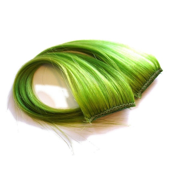 Lime Green ClipIn Hair Extensions by IKickShins on Etsy