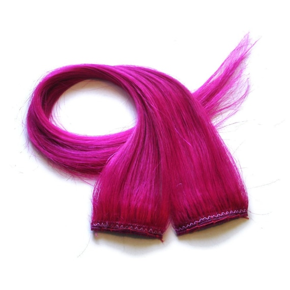 Pink Hair Extensions Hot Hot Pink Clip In Streaks by IKickShins
