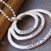 Tripple eternity ring... sterling silver hand stamped mothers necklace
