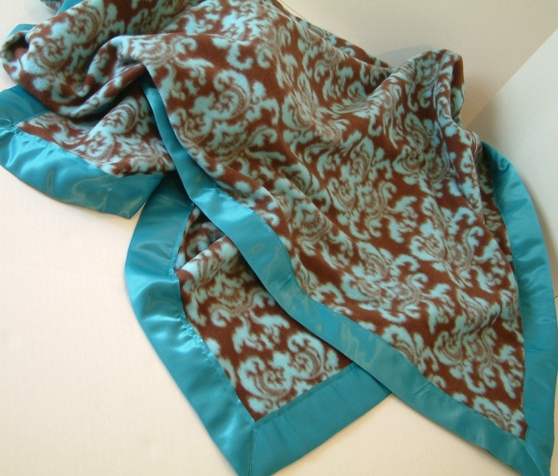 Turquoise Blue Woven Blanket Herringbone Throw | Etsy
