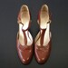 RESERVED - Vintage Tan Keyhole Mary Jane T Strap Size 9.5