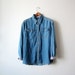 Vintage Men's Stone Wash Denim Shirt Size Medium