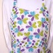 Womens Full Apron Flowers Purple Green Dots