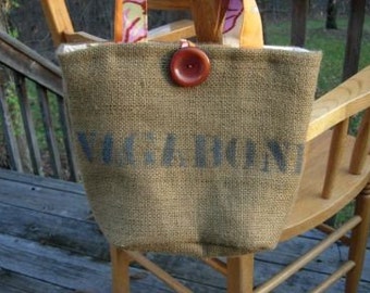 Handmade Vagabond Burlap Bag with A my Butler Fabric ...