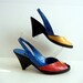 1980s shoes / Avante Garde Vintage 80's Color Block Neiman Marcus High Heel Shoes