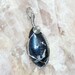 Rare Covellite Sterling Silver Wire Pendant