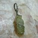 Green Apatite Hollow Elestial Crystal Sterling Silver Wire Pendant