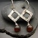 Root Beer Float - Fine Silver and Hessonite Chalcedony Earrings