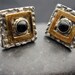 SALE - Bravo Gold - Fine Silver and Gold Accents and Black Onyx Cufflinks for Men or Women