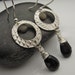 Basic Black, Fine Silver and Black Spinel Earrings