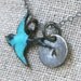 Blue Bird Initial Necklace