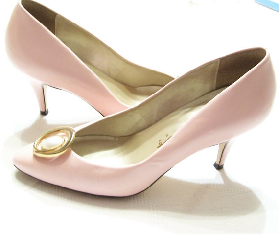 Cotton Candy Pink Leather Pumps by Connie Shoes High Heels