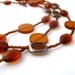 Amber Beaded Necklace, Topaz Beaded Necklace, Amber Glass, Long
