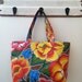 Beth's Large Brown Tehuana Flower Power Oilcloth Market Tote Bag