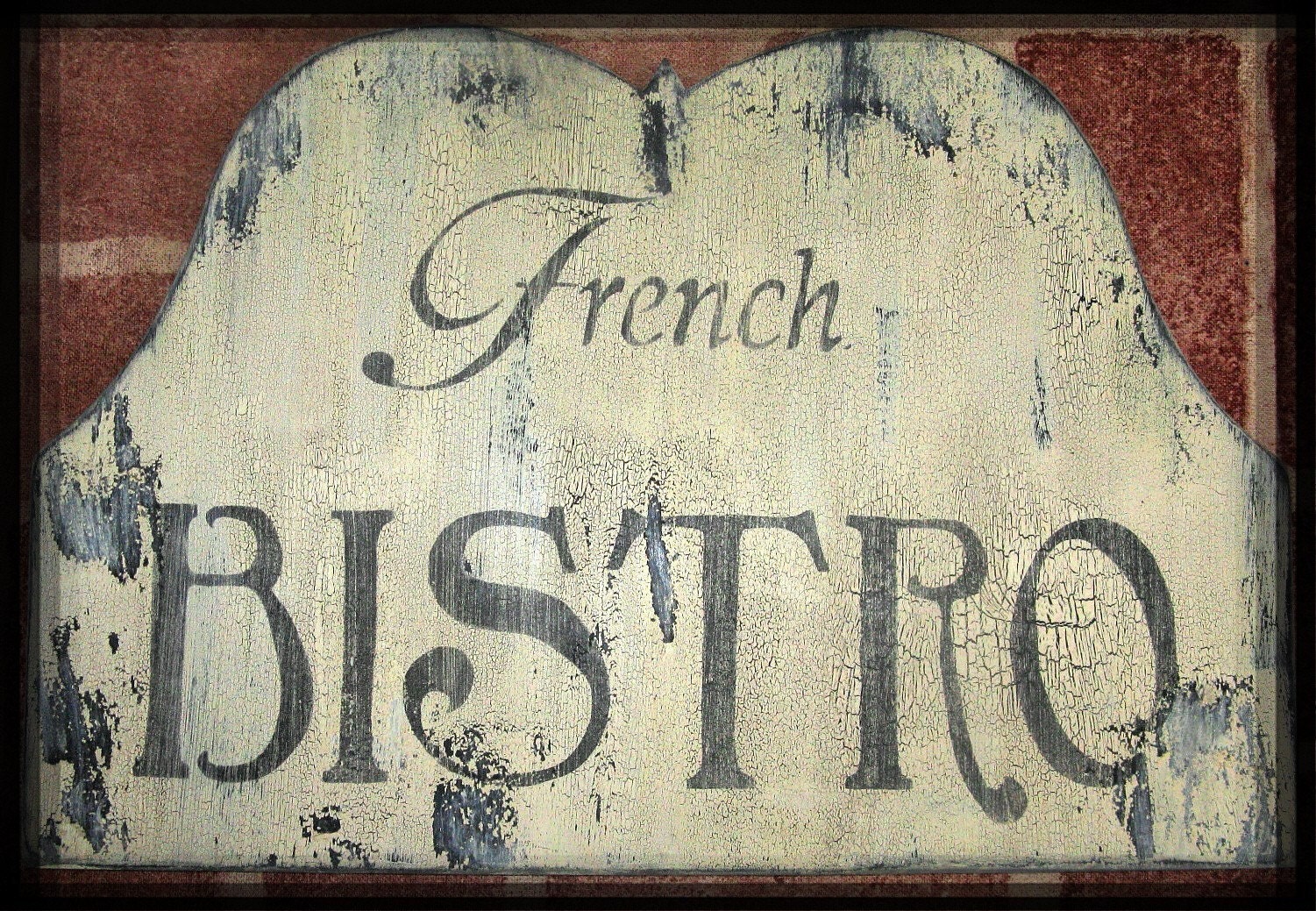 Vintage FRENCH BISTRO Sign French Country Paris Cottage Chic