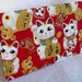 large maneki neko lucky cat in red Handmade checkbook / wallet