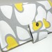 Preorder will ship after Christmas - Handmade Long Wallet BiFold Clutch Helen Grey and Yellow