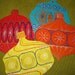 Cool Retro Holiday Ornament Coaster Set - Eames Era - In Box