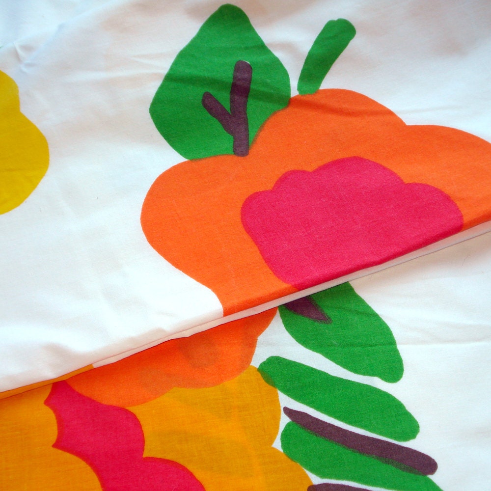 MARIMEKKO Bed Sheet 1970s VIntage Morning Pattern