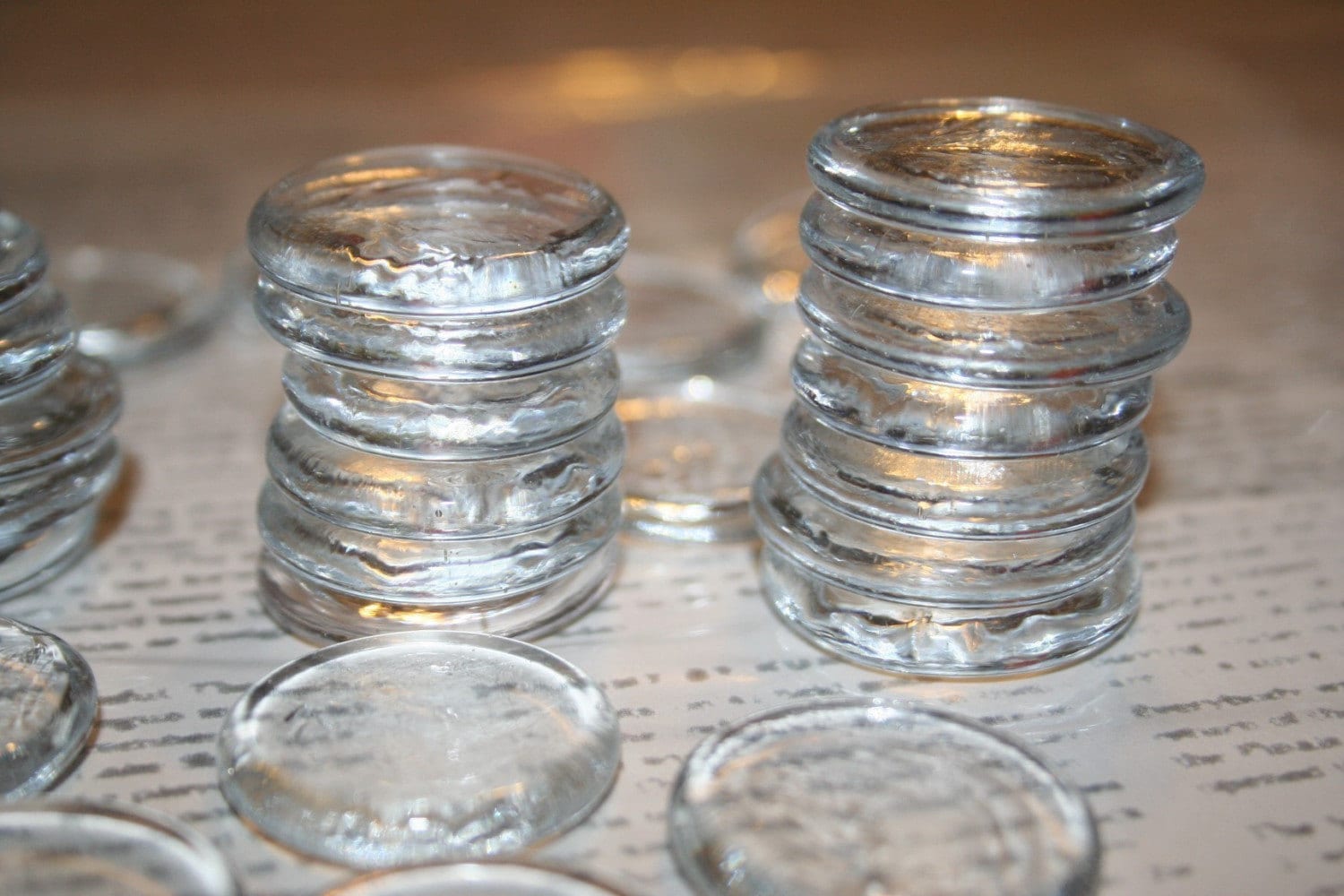 20 double sided flat glass marbles MEDIUM size