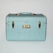 Vintage 50s Sky Blue Gleam Samsonite Luggage Train Case