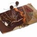 Brown fantasy, unique fiber art autumn clutch