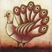 SALE Fowl VI, mixed media original art on cradled wood panel