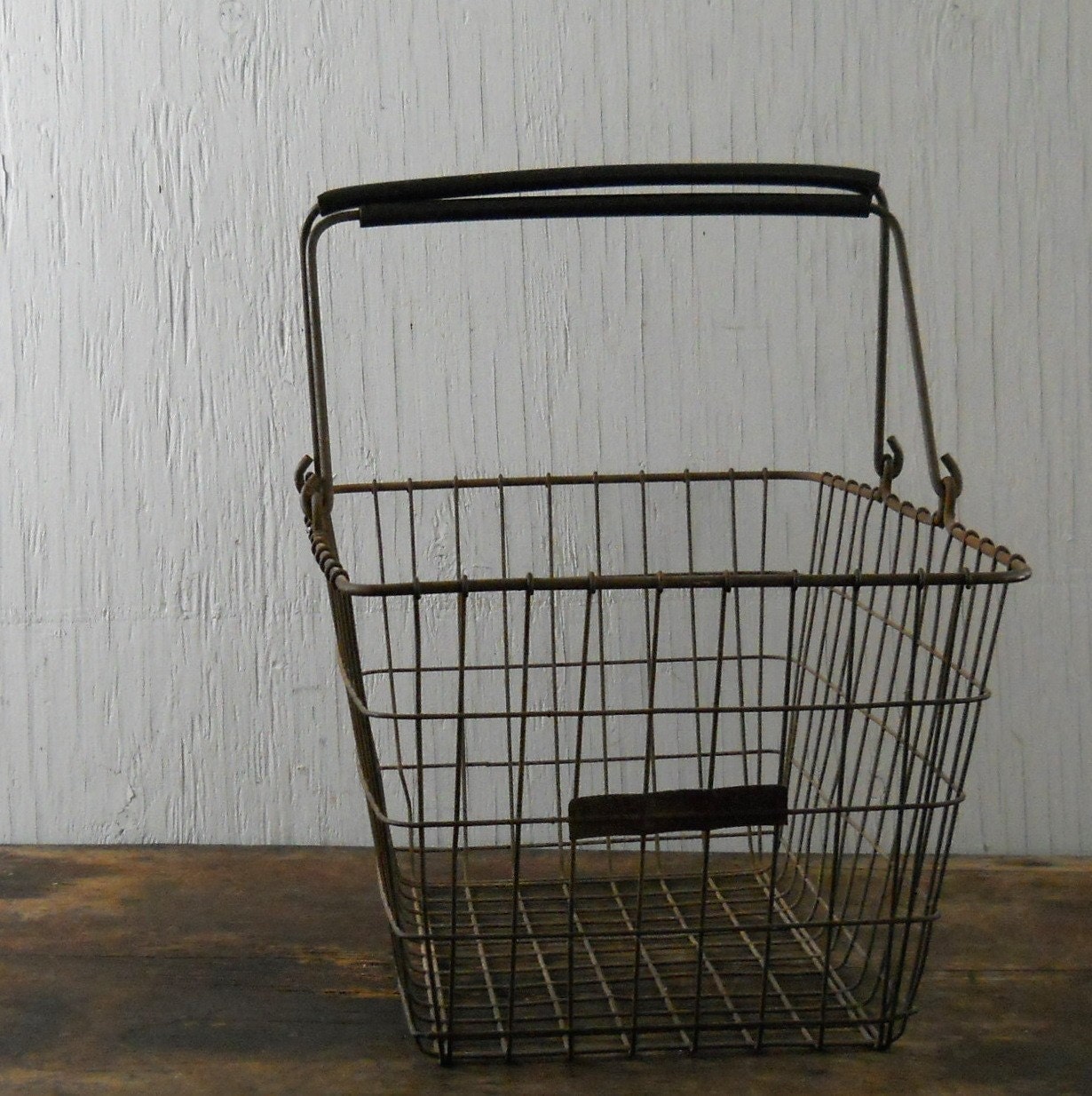 Wire Basket Rusty Vintage Wire Shopping Basket