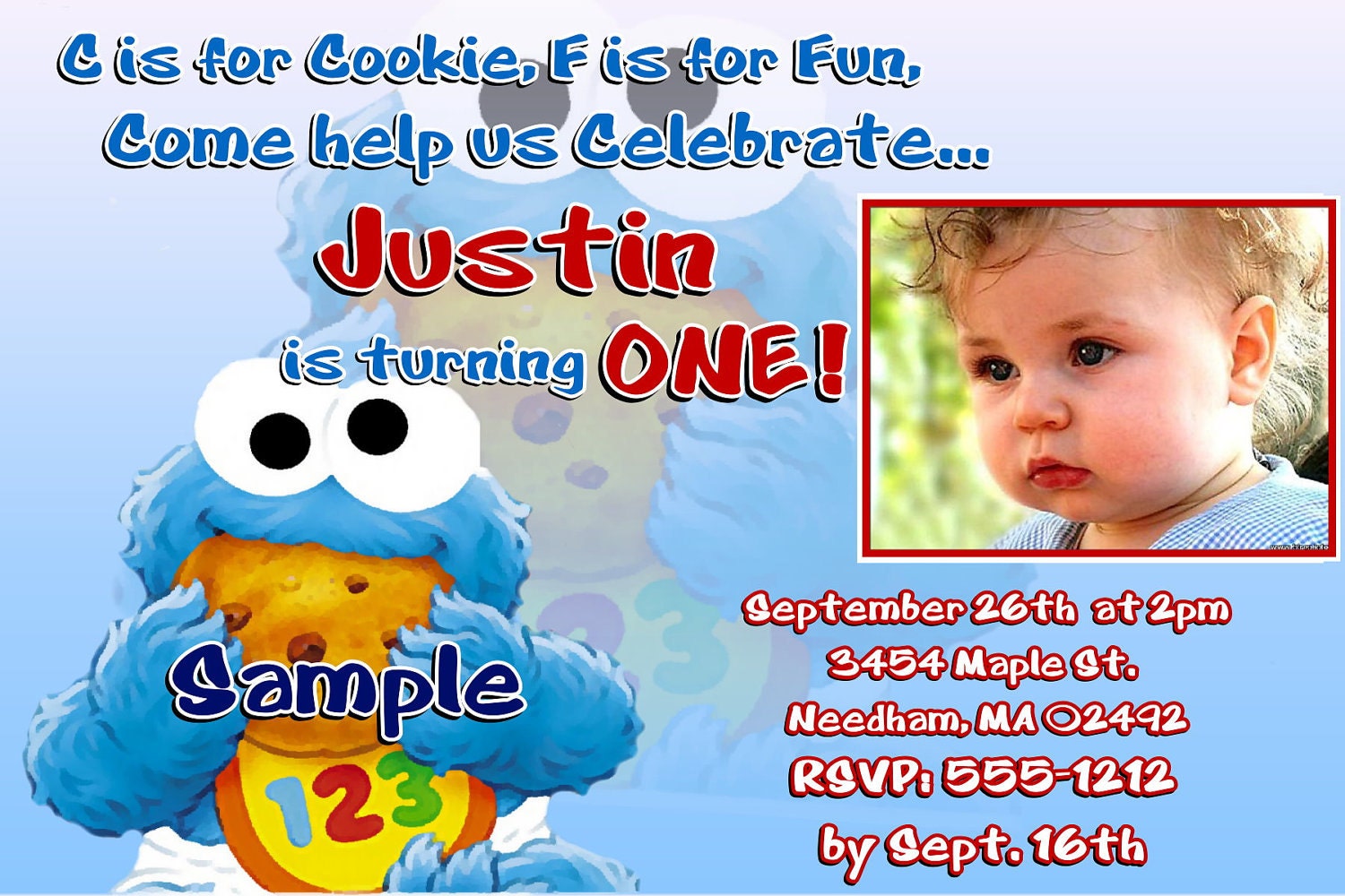 Free Printable Cookie Monster Birthday Invitations